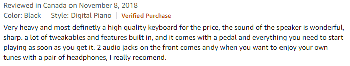 Casio PX-160 Amazon Review 1